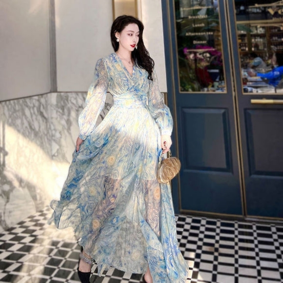 SOLD Galartsy Starry Night Dreamy Long Dress - Picture 9 of 9